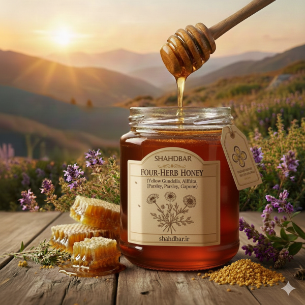خرید عسل چهار گیاه طبیعی نیم کیلویی
